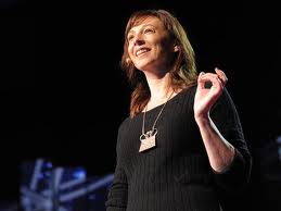 The author Susan Cain doing her TED talk.